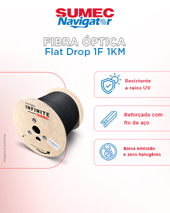 Fibra Óptica Flat Drop 1F 1KM