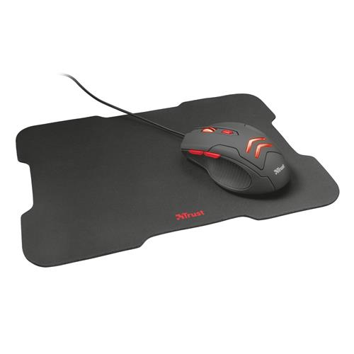 Kit Gamer Mouse e Mousepad Ziva, 3000 DPI, USB, LED Vermelho, Preto