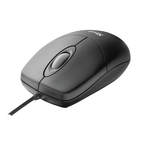 Mouse Trust Basi Mini, 1000 DPI, 3 Botões, USB, Preto