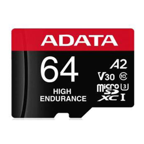 Cartão de Memória Adata High Endurance MicroSD, 64GB, Classe 10, com Adaptador SD