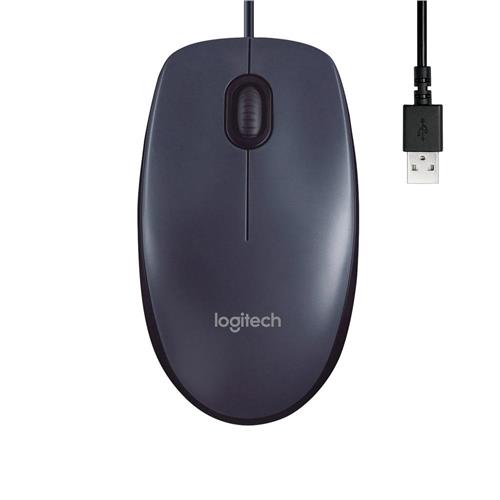 Mouse Logitech M100, 1000 DPI, 3 Botões, USB, Preto