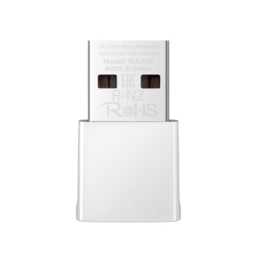 Adaptador Wi-Fi USB Mercusys MA30N, AC1300, Dual Band, 867Mbps, 400Mbps, MU-MIMO