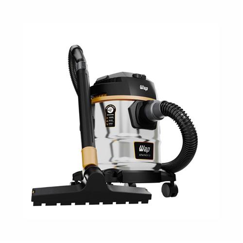 Aspirador de Pó WAP, 1600W, 12 litros, Inox, Bico múltiplo, Cabo 3.5m, Preto e Amarelo