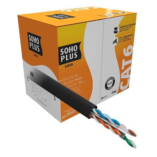 Cabo Lan CAT6 4P Sohoplus 305M CMX Preto