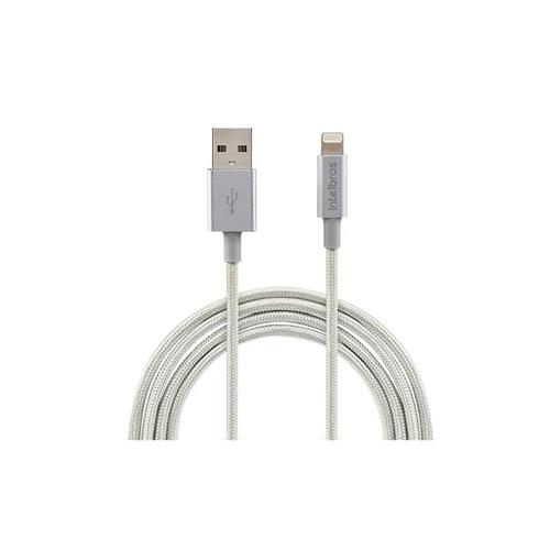 Cabo USB - Lightning 1,5m nylon Branco Intelbras EUAL 15NB