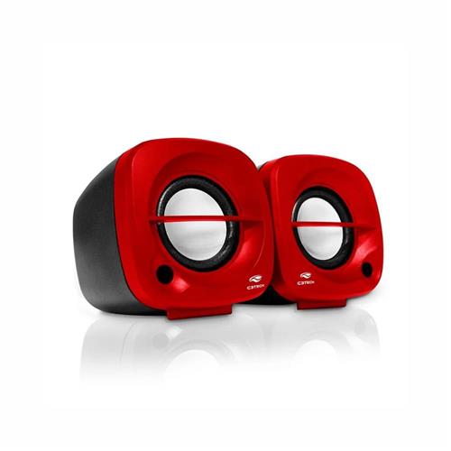 Caixa De Som C3tech Sp-303rd, 2.0, P2 3.5mm, Vermelho