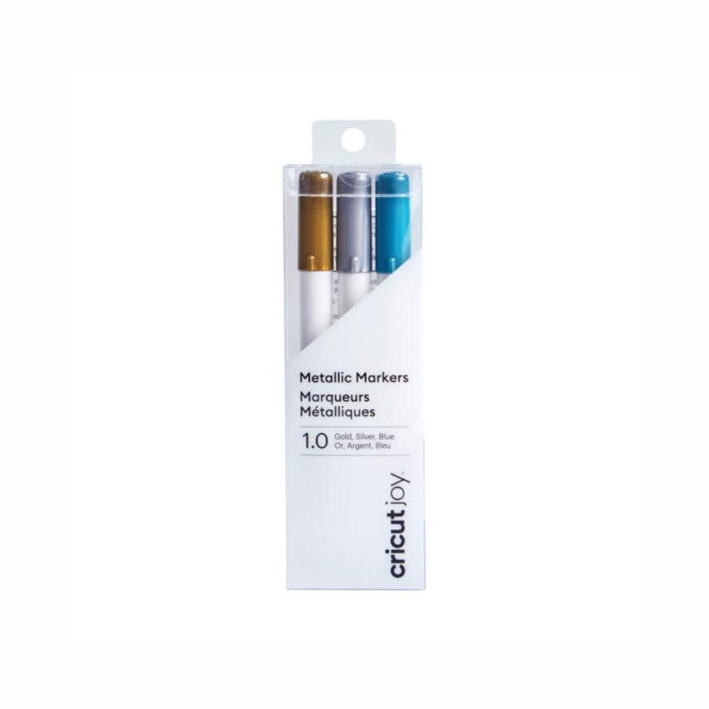 Canetinhas Metálicas para Cricut Joy 1.0 mm Ouro, Prata e Azul
