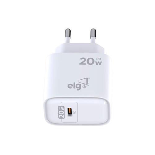 Carregador ELG WCPD, Usb Tipo-c, Power Delivery, 20w, Branco