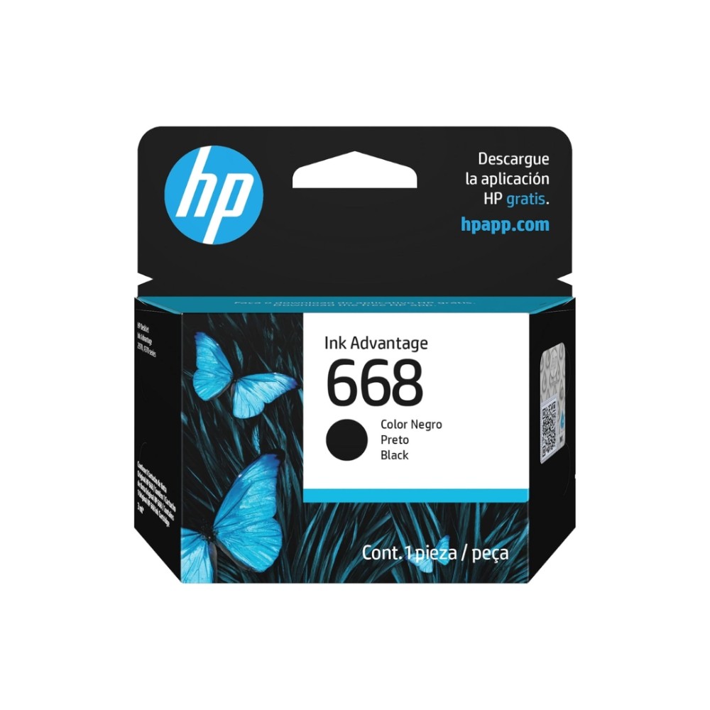 Cartucho de Tinta HP, 668 Original, Preto, 4ml, Até 120 Páginas, CTCHP0230
