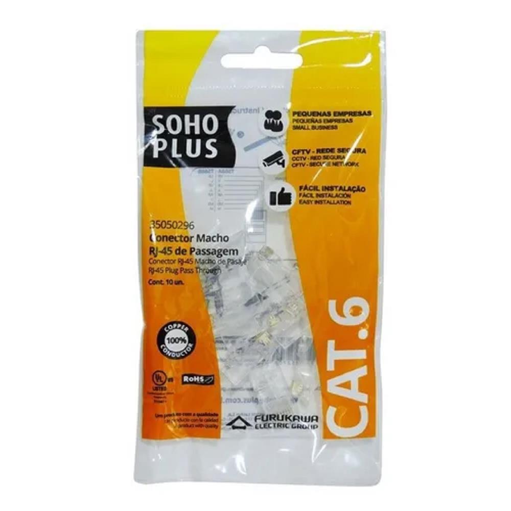 Conector Macho RJ45 CAT6 Furukawa c/ 10
