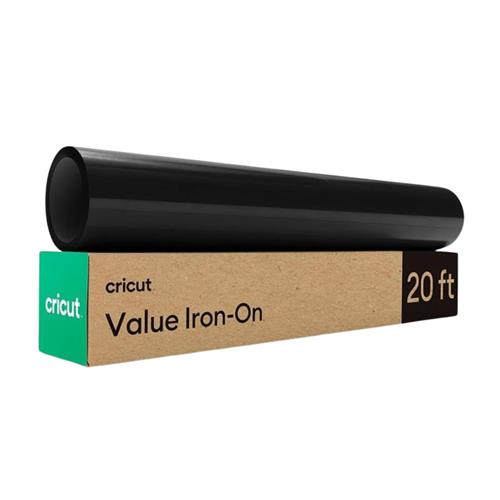 Cricut Value Iron-On, Vinil Termocolante, Preto (30,5 cm x 6,1 m) – HTV (Vinil de Transferência por Calor)