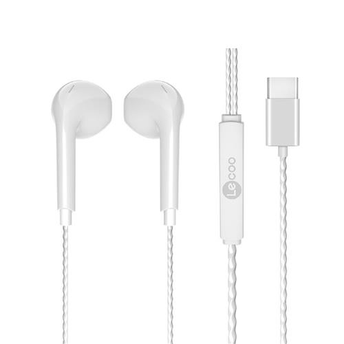 Fone de Ouvido Lecoo EH104WH-C Lecoo, Driver 10mm, USB-C, Microfone, Intra, Branco