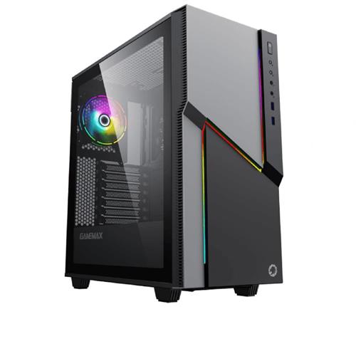 Gabinete Gamer Gamemax Ninja 3611 COC, RGB, Mid Tower, Vidro Temperado, Sem Fonte, Com 2 Fans, Preto