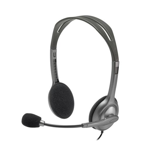Headset Logitech H111 Stereo, 3.5mm, Múltiplas Plataformas, On-ear, Cinza
