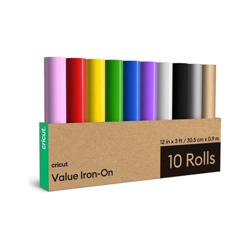 Cricut® Value Iron-On, Rainbow Sampler 30,5 cm x 91 cm (10 unidades) – HTV (vinil de transferência por calor)