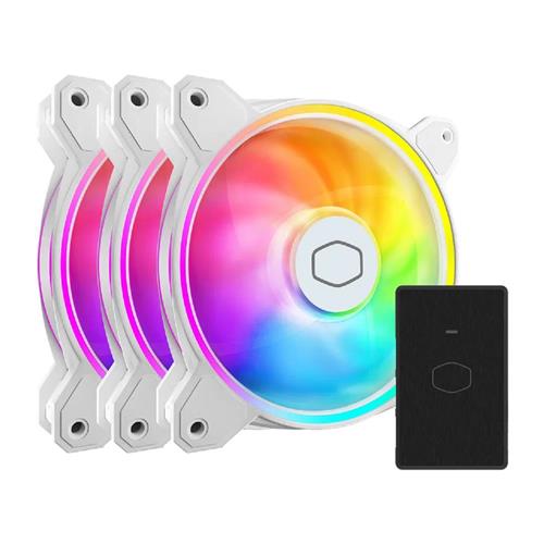 KIT 3 Fan Cooler Master MF120 HALO2, Dual Loop LED, Iluminação RGB, BCO