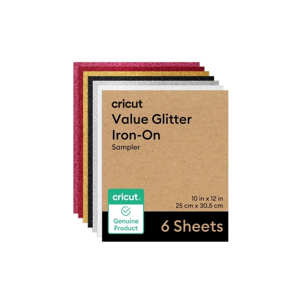 KIT 6 IRON-ON CRICUT GLITTER 25,4X30,5CM