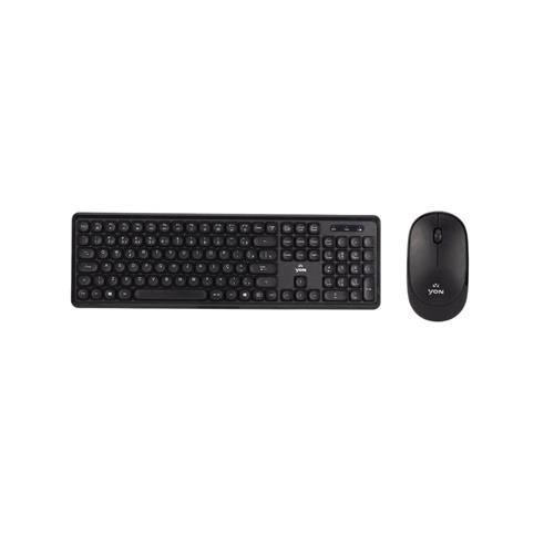 Kit Teclado e Mouse Wireless Yon WM-769, Wireless, ABNT2, 1000 DPI, 3 Botões, Preto