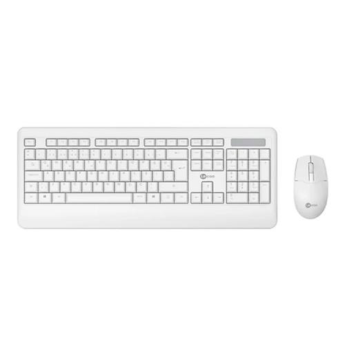Kit Teclado e Mouse Sem Fio KW202WH Lecoo, ABNT2, Membrana, DPI 1200, Ergonômico, 3 Botões, Branco