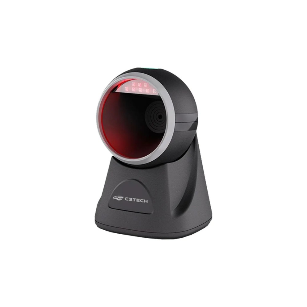 Leitor de Código de Barras C3Tech, 1D/2D, USB, Fixo, Preto, LB-D200BK