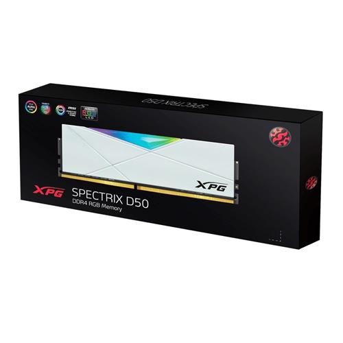 Memória DDR4 XPG Spectrix D50 RGB, 16GB, 3200MHz, Branco
