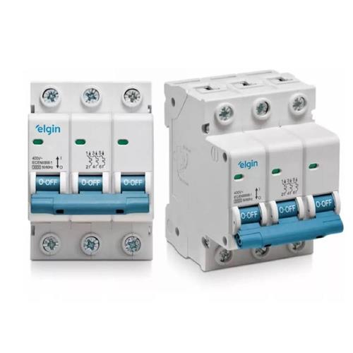 Mini Disjuntor Tripolar Elgin 70a 3 Polos Din