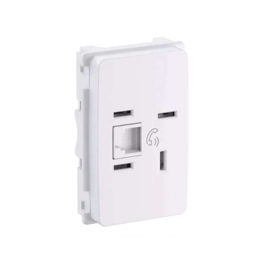Módulo Tomada RJ11 Legrand Pial Zeffia 680155, Padrão Telebras 2 Fios, Branco