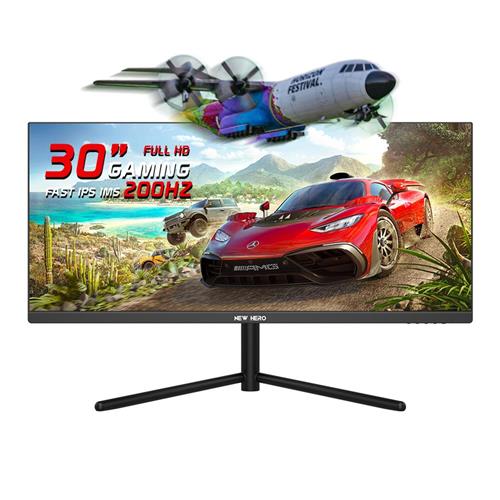 Monitor Gamer New Hero Blade Ultra 30&#34; UltraWide, IPS, Full HD, 200Hz, 1ms, FreeSync, HDMI e Display Port, Preto