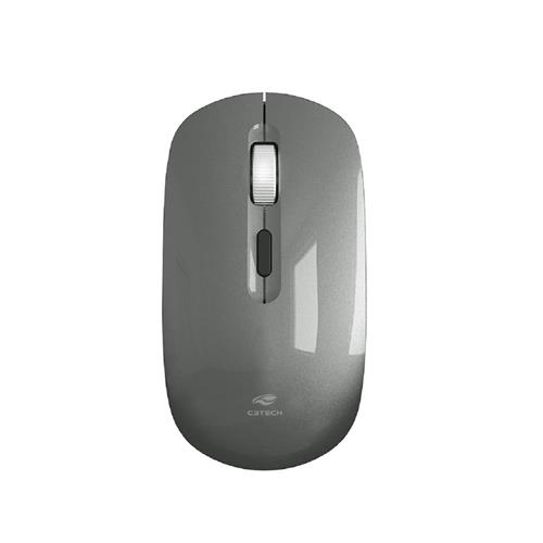 Mouse Sem Fio C3Tech M-W80GY, 1600 DPI, 4 Botões, Cinza
