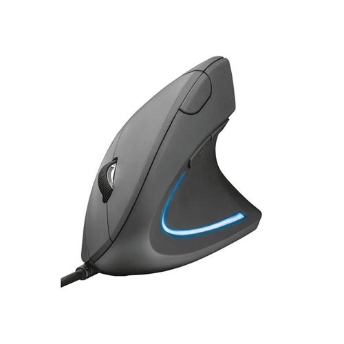 Mouse Trust Verto, LED Azul, Ergonômico, 1600 DPI, 6 Botões, USB, Preto