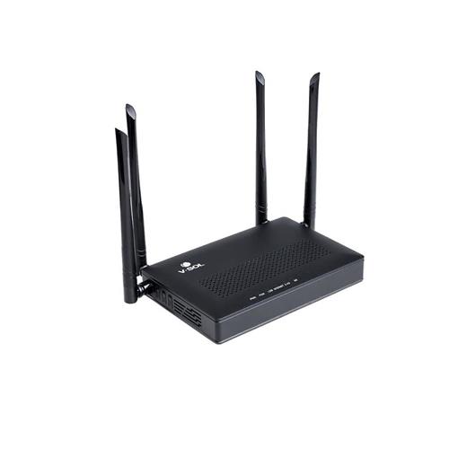 ONT Terminal VSOL V2802DAC AC1200, 2GE, Wi-Fi 5, Dual Band, 1200Mbps, 4 Antenas, Preto