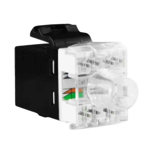 Conector Keystone Prysmian, RJ45 Fêmea, CAT6, UTP, Keystone, Preto, 10718512