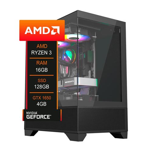 PC Gamer YON A520ME, AMD Ryzen 3 3200G, GTX 1650 4GB, 16GB DDR4, SSD 128GB Sata