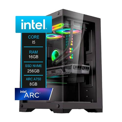 PC Gamer Intel, Core i5-10400F, Chipser H510, A750 8GB, 16GB DDR4, 256GB NVMe