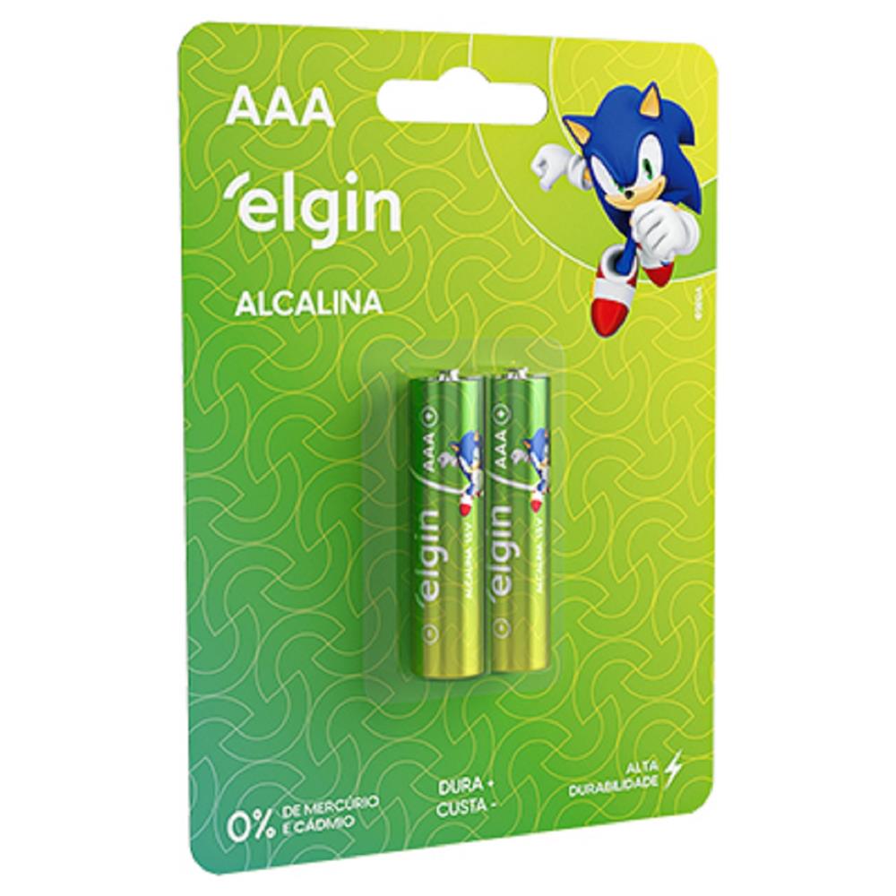 Pilha Alcalina Elgin AAA, 1.5V, 2 Unidades