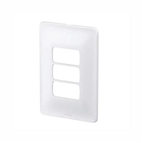 Placa 3 Postos Verticais  Legrand, 4x2, Sobrepor, Termoplástico, Alta Resistência, Branca
