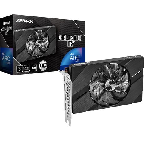 Placa de Vídeo ASRock Arc A380 Challenger ITX OC, 6GB, GDDR6, 96-Bit, Preto