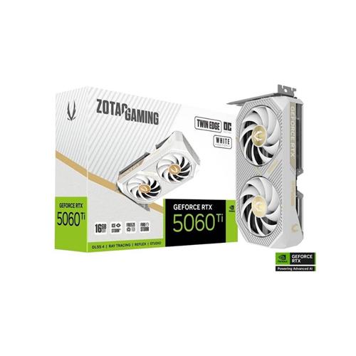 Placa de vídeo Zotac RTX 5060 Ti Twin Edge OC 16GB, GDDR7, branco