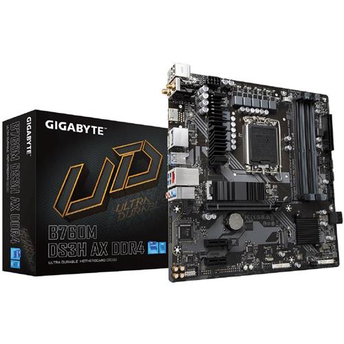 Placa Mãe Gigabyte B760M DS3H AX DDR4, Chipset B760, Intel LGA 1700, mATX
