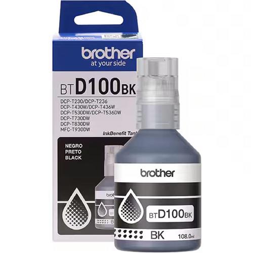 Refil de tinta Brother BTD100BK, Capacidade 48.8ml, Preto