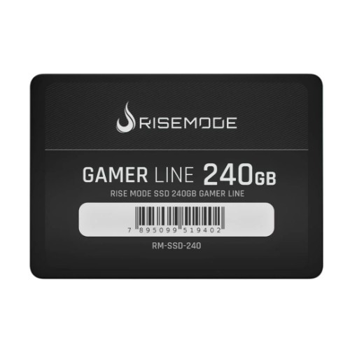 SSD Rise Mode Gamer Line, 240GB, SATA III, 2.5", Leitura 530MB/s, Gravação 520MB/s