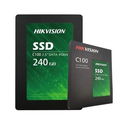 SSD Hikvision C100, 240GB, Sata III, Leitura 550MB/s e Gravação 450MB/s