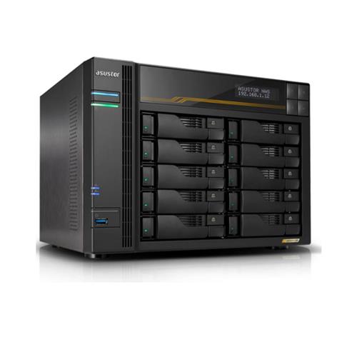 Storage Asustor AS6810T, 10 Baias, PCIe, USB4, 10 GBe, Preto
