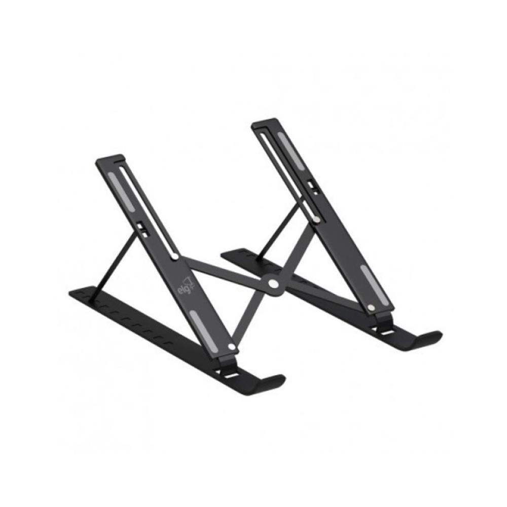 Suporte de Mesa Portátil para Notebook, ELG, NTB8520B, 10 a 17.3 Polegadas, 10 Níveis de Altura, Preto