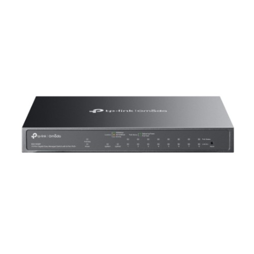 Switch TP-Link Omada ES210GMP, 10 Portas Gigabit, 8 Portas PoE+, Easy Managed, 123W, Desktop