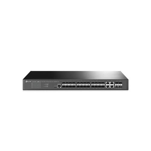 Switch Gerenciável L2 TP-Link TL-SG3428XF, 28 Portas, 24 Portas Gigabit, 4 Slots, SFP 10 Gbps, Preto