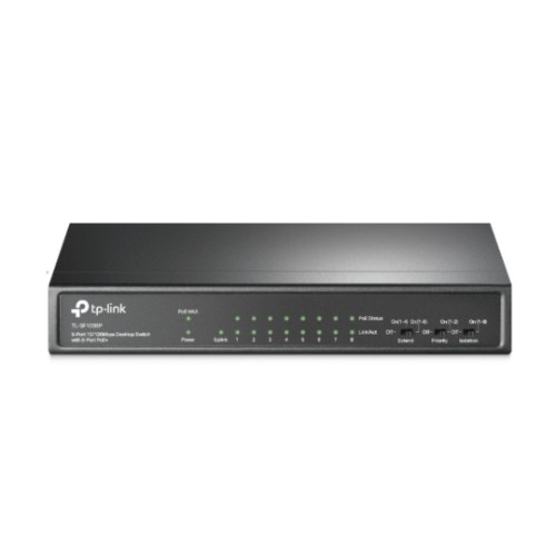 Switch TP-Link TL-SF1009P, 9 Portas Fast Ethernet, 8 Portas PoE+, 65W, Não Gerenciável