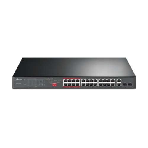 Switch TP-Link TL-SL1226P, 24 Portas PoE+ Fast Ethernet, 2 Portas Gigabit, 2 Slots SFP Combo, 250W
