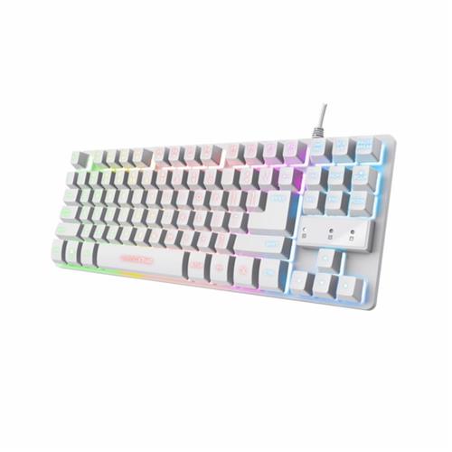 Teclado Gamer Trust GXT 833W Thado, Branco, USB