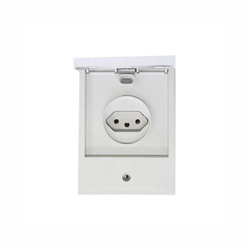 Tomada 2P+T Legrand, 10A, 250V,  Aquatic, Pial Ref. 64218, Cinza